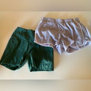 Reebok Gray Shorts & Green Workout Shorts